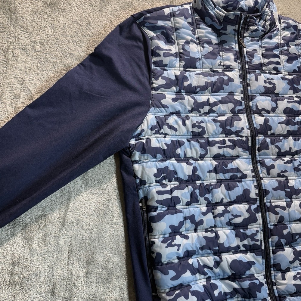 Straight Down Patton Golf Jacket Mens Size XXL Blue White Athletic Full Zip - Picture 4 of 12